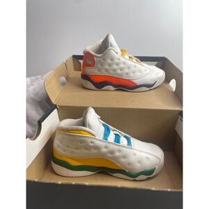 Nike Air Jordan 13 Retro Toddler Shoes White Yellow Orange Purple Green 9C